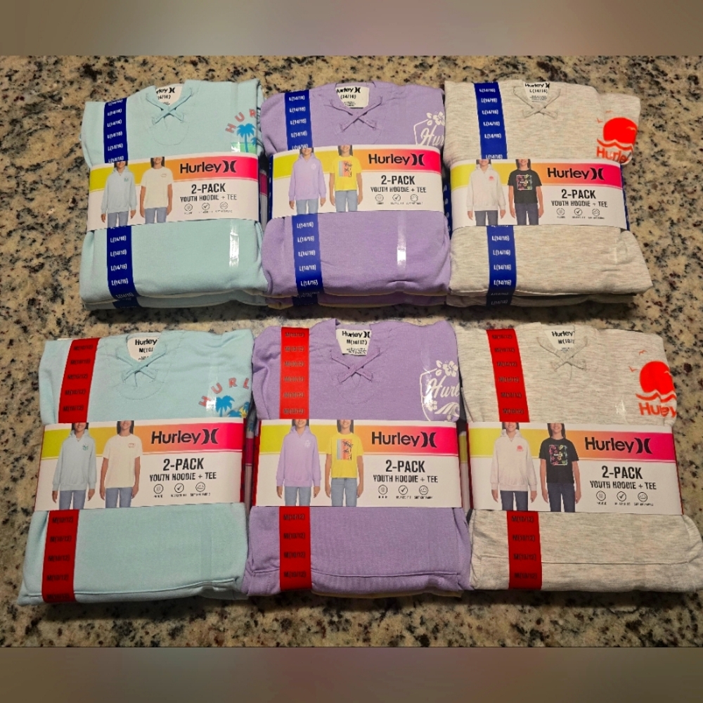 Hurley Brand, Girls Hoodie + Tee, various size and colors